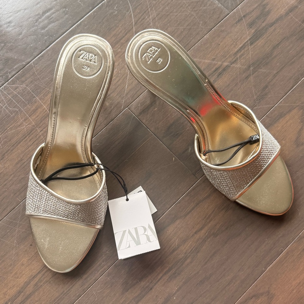 Gold Slide Sandals